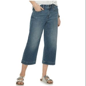 Women's High waisted wide Leg crop Jean